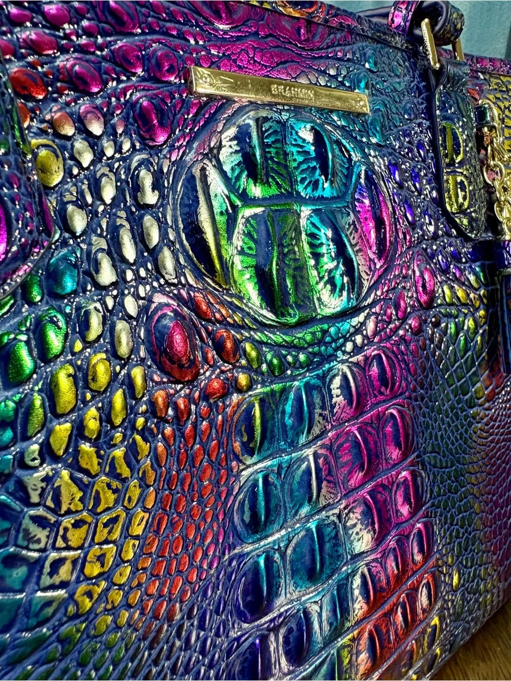 Brahmin NWT Md Asher - Spotlight - Metallic Rainbow - Front EYE - Rare, HTF